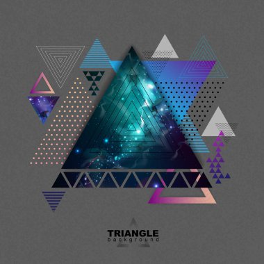 Hipster poligonal üçgen arka plan içinde açık alan ile.