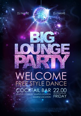 Disko topu arka plan. Disko büyük salon parti poster açık alan arka plan üzerinde