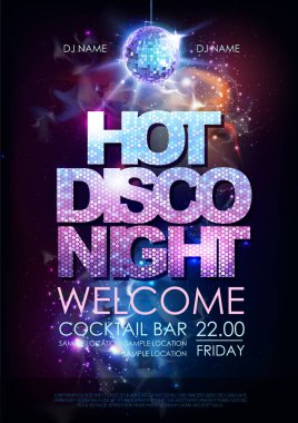 Disko topu arka plan. Açık alan arka plan üzerine sıcak disko gece parti poster