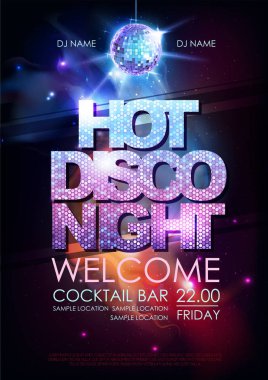 Disko topu arka plan. Açık alan arka plan üzerine sıcak disko gece parti poster