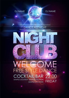 Disko topu arka plan. Disko gece kulübü poster açık alan arka plan üzerinde