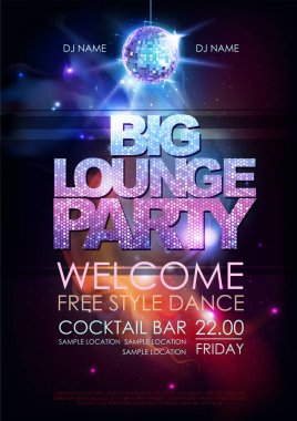 Disko topu arka plan. Disko büyük salon parti poster açık alan arka plan üzerinde