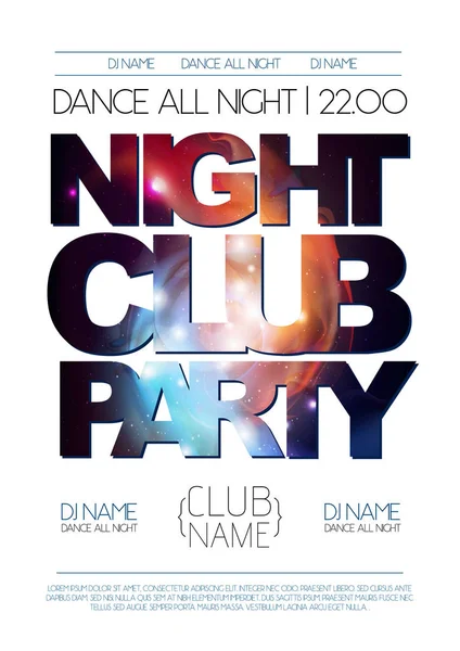 Disco-Nachtclub-Plakat auf offenem Raum Hintergrund — Stockvektor