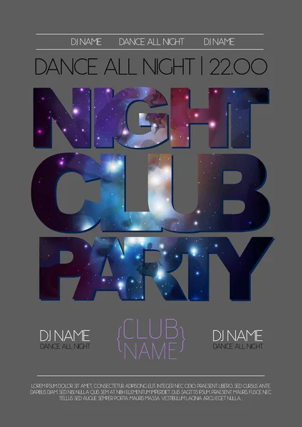 Disko gece kulübü poster açık alan arka plan üzerinde — Stok Vektör