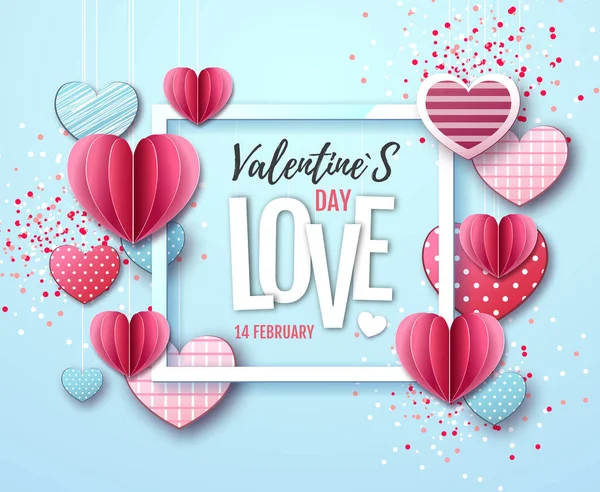 Happy Valentine 's day background with love hearts . — стоковый вектор