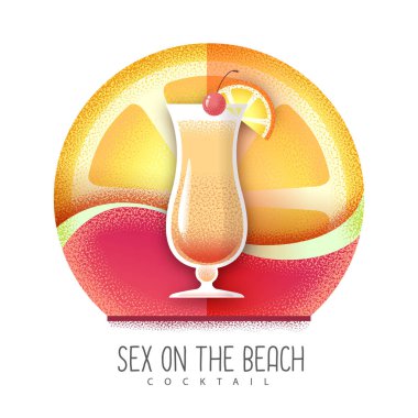 Tekila gündoğumu ya da plaj kokteyli ikonunda seks. Kumlu doku tasarımı
