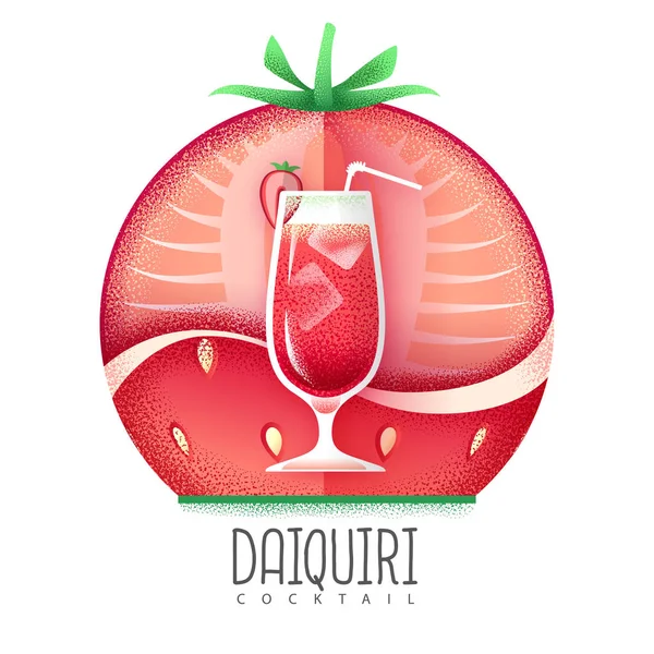 Vector illustration of daiquiri cocktail icon. Grainy texture design — Stock Vector