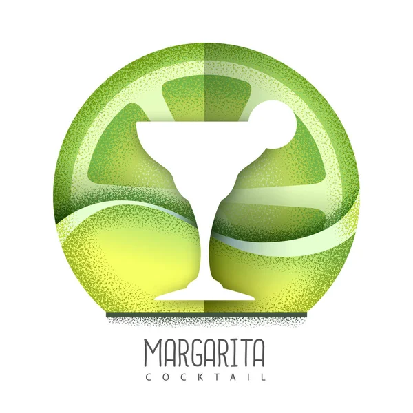 Vektorillustration des Margarita-Cocktail-Symbols. körniges Texturdesign — Stockvektor