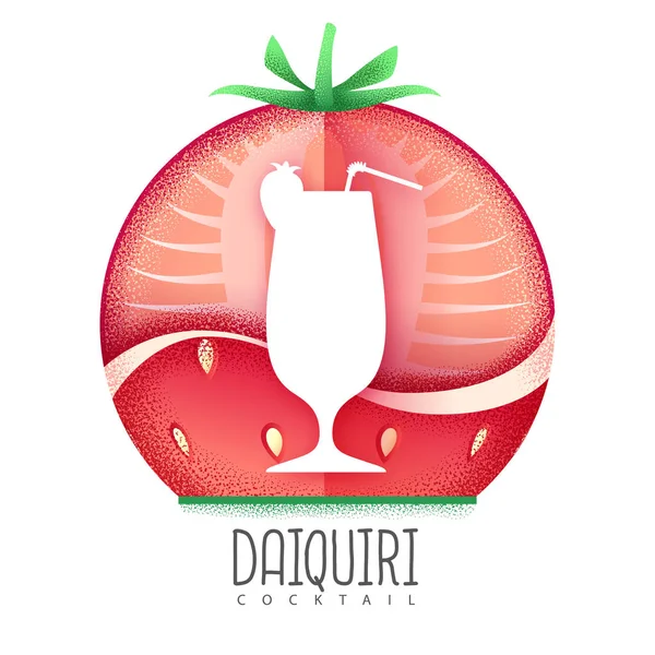 Vector illustration of daiquiri cocktail icon. Grainy texture design — Stock Vector