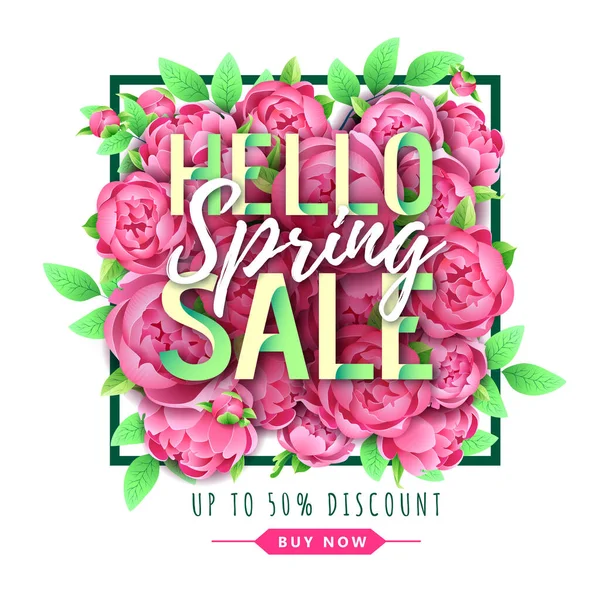 Großes Verkaufsposter Mit Blütenpracht Frühling Hintergrund Frühling — Stockvektor