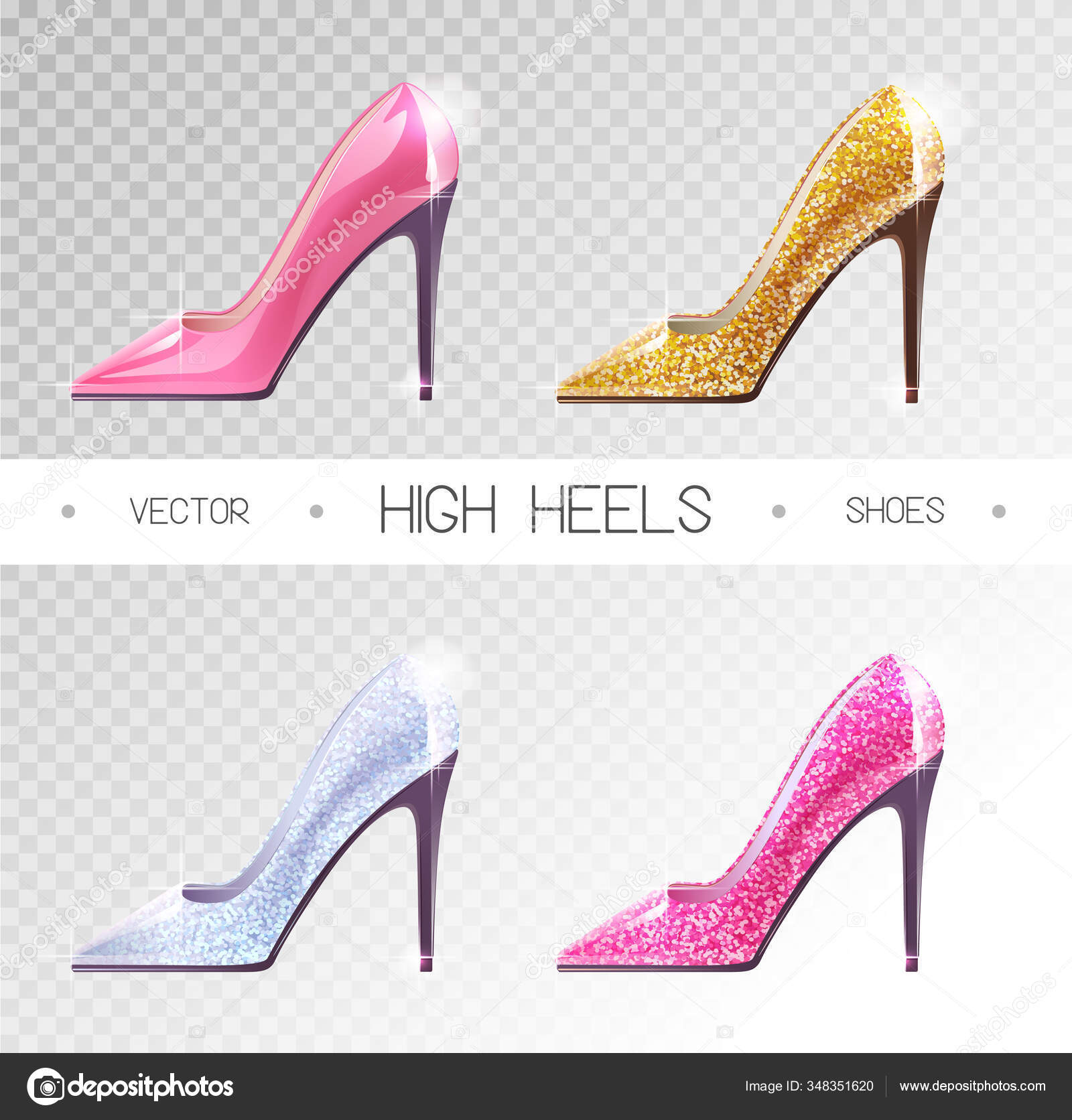 100 Glitter High Heels Clip Arts, Glitter Princess Shoes By ArtInsider |  TheHungryJPEG