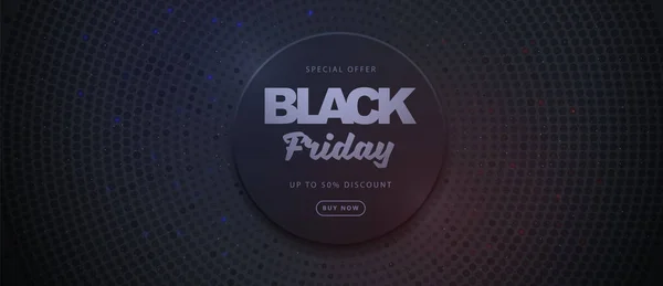 Black Friday Sale Banner Auf Discokugel Abstrakten Dunkelschwarzen Hintergrund — Stockvektor