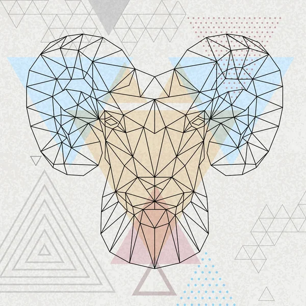 Hipster Poligonal Animal Ram Mouflon Sobre Fondo Abstracto Triangular Triángulo — Vector de stock