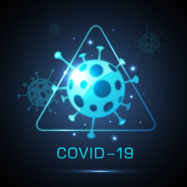 Konsept COVID-19. Coronavirus Karantina Uyarısı. Vektör illüstrasyonu