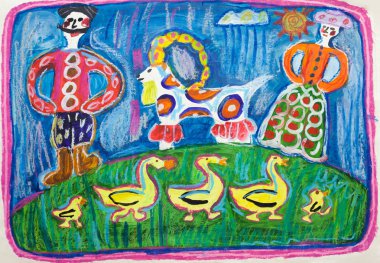 El çizimi çocuklar. Ülke ulusal tatil