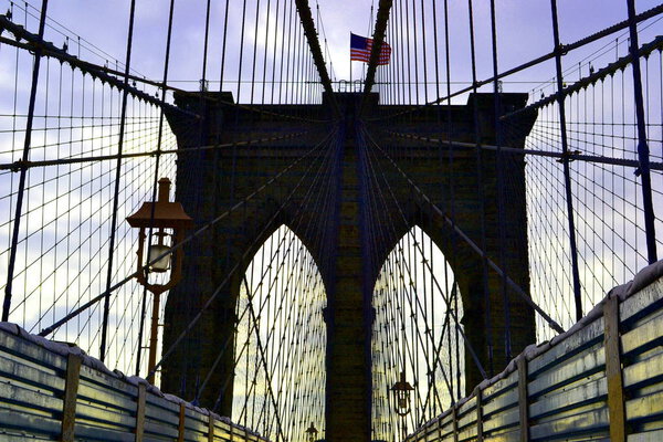Vista particolare del ponte di Brooklyn