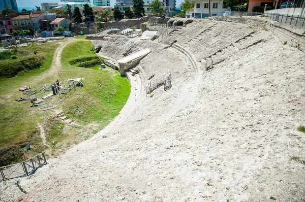 2016 Albanien, durres, historische Ruinen des Amphitheaters Stockfoto