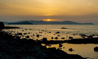 Yunanistan, Girit, sunset akşam ışık şehir ha Hanya (Xania)