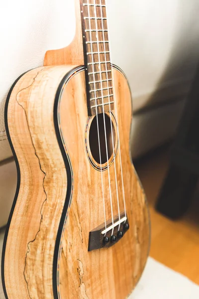 Ukulele de luxo com acabamento de grão de madeira — Fotografia de Stock