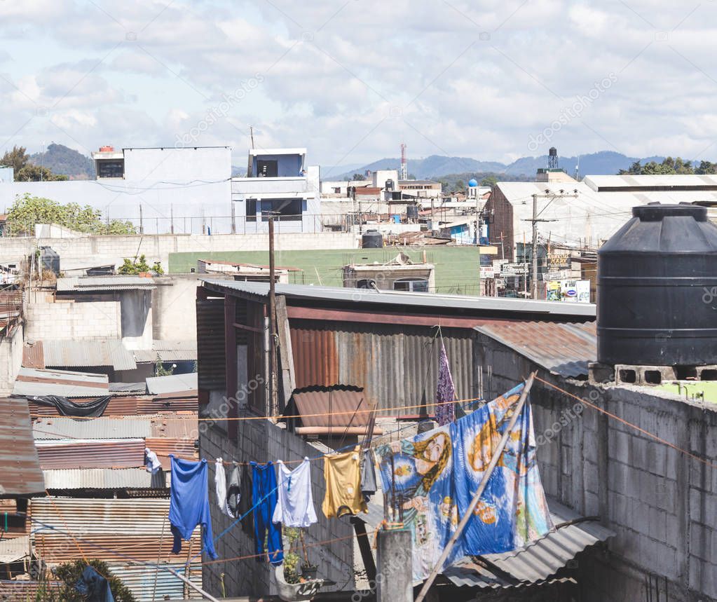 Scene from a city in Guatemala, Central America