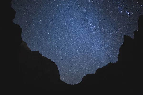 Estrellas y Siluetas en el Parque Nacional Zion — Foto de Stock