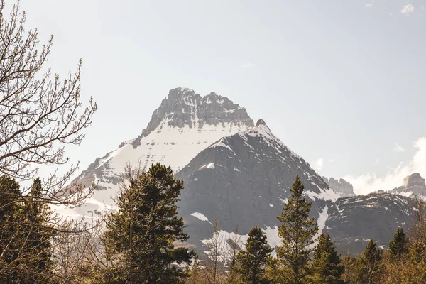 Snowy Mountain Peak at Glacier National Park — Stock Photo, Image