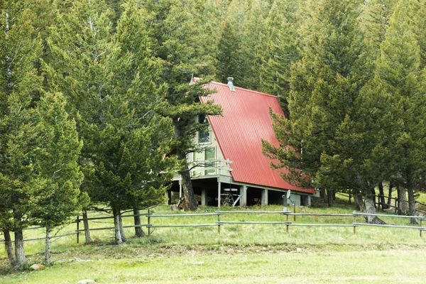 厚い森林の合掌造りの家 — ストック写真
