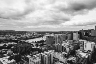 Siyah beyaz şehir Portland