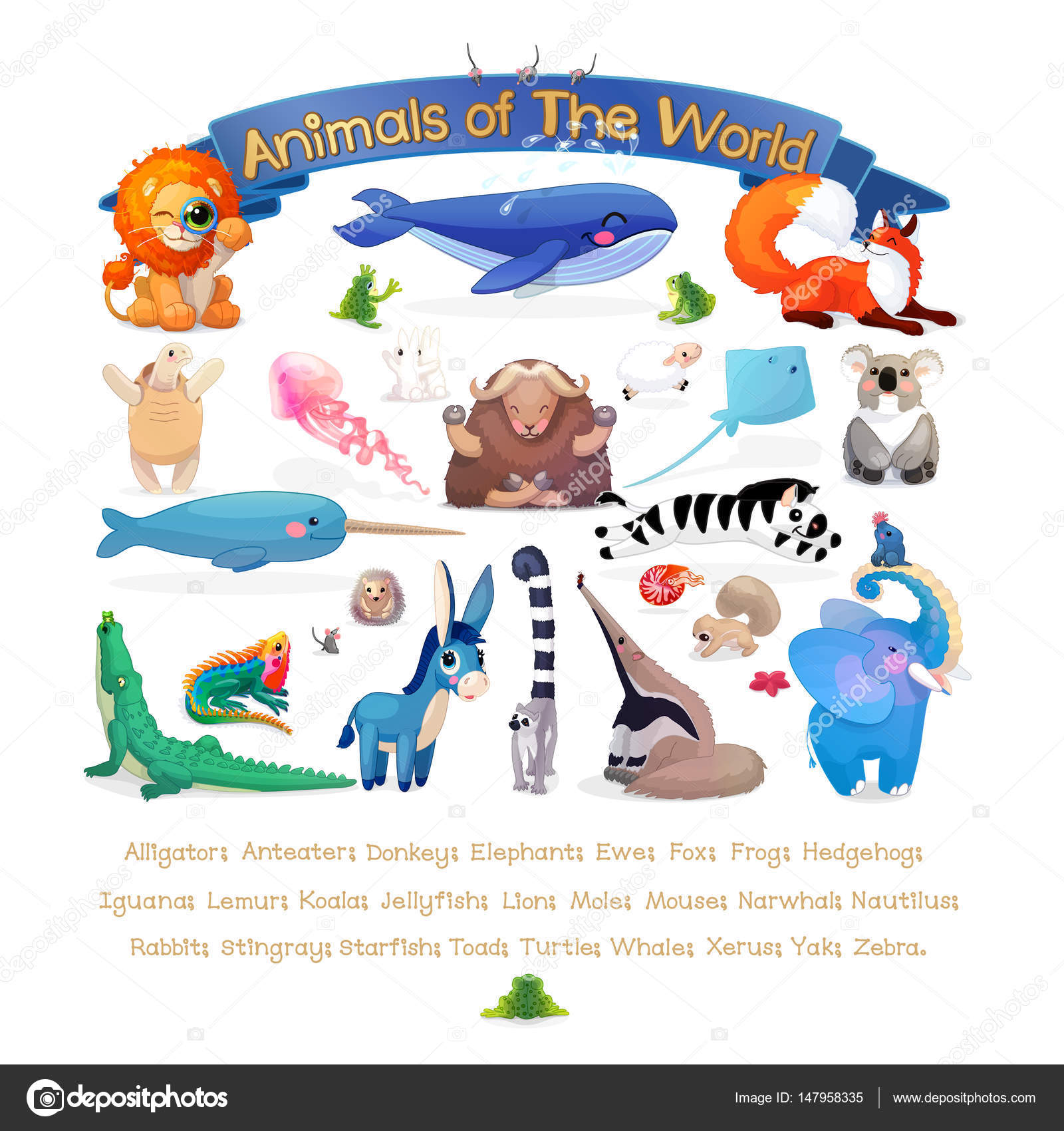  Plakat  Tiere  der  Welt  Erg nzungsserie Englisch abc 