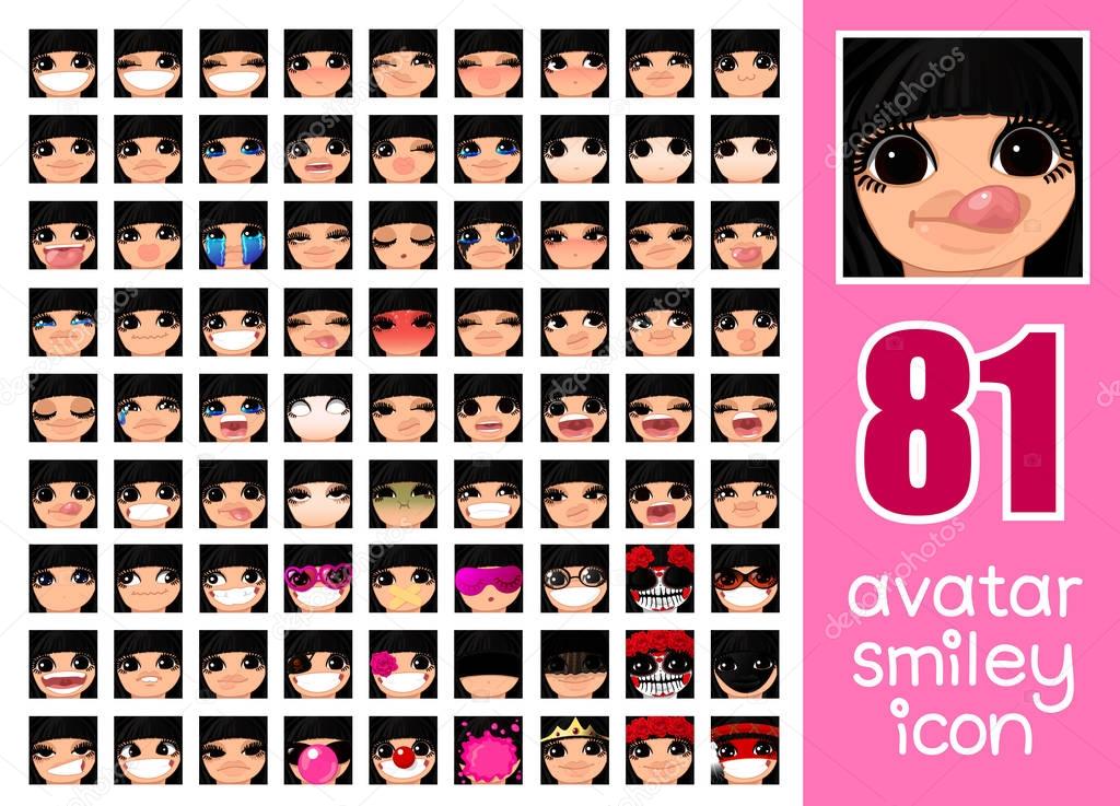 vector SET-81.  Female avatar collection 5