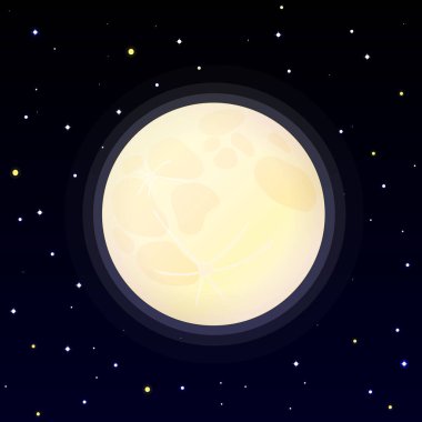  Çizgi film dolunay illüstrasyon