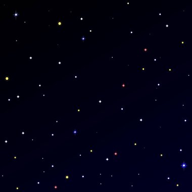 Gece yıldızlı gökyüzü kare görünümü.