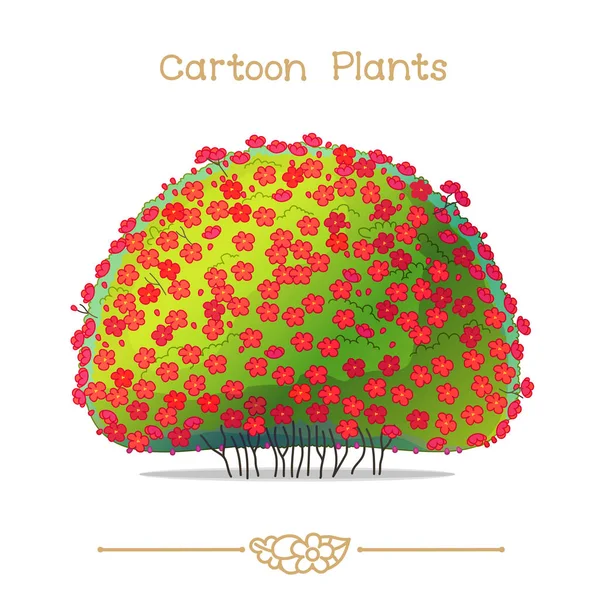 Plantae series cartoon plants: blossom bush quince — Stock Vector