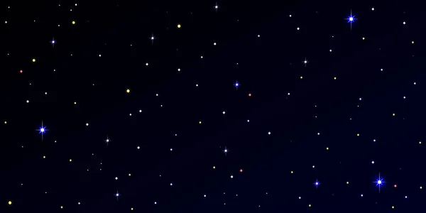 Панорамный вид ночного звездного неба. 2 недели — стоковый вектор