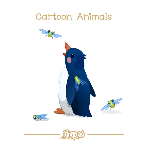 Toons series cartoon animals: abstract penguin — Stock Vector