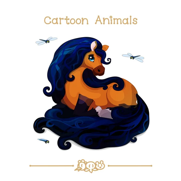 Animales de dibujos animados serie Toons: yegua noble marrón — Vector de stock