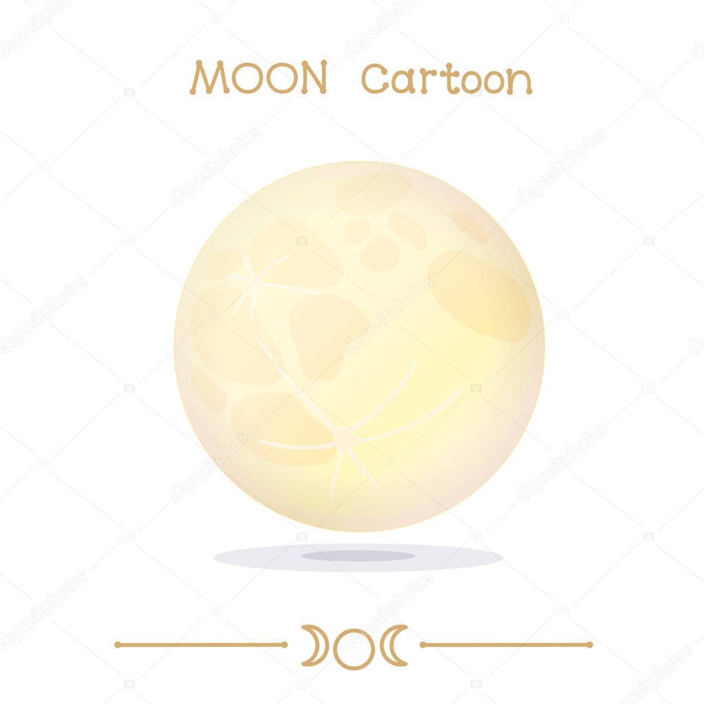  Cartoon full moon illustration on transparent background