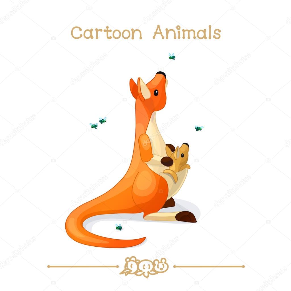  Toons series cartoon animals: red kangaroo