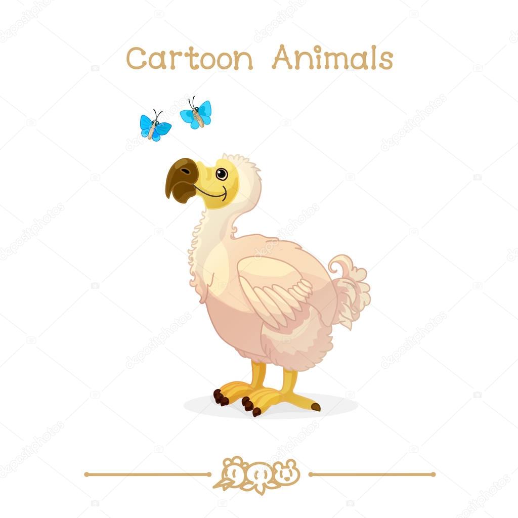  Toons series cartoon animals: extinct dodo & butterflies