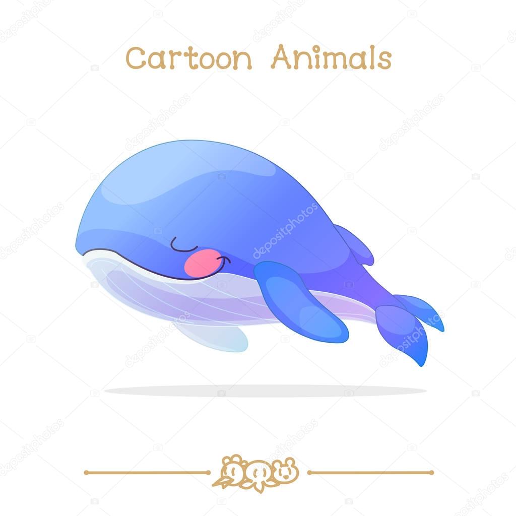  Toons series cartoon animals: sleeping blue whale