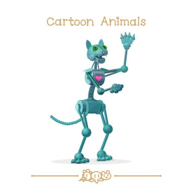  Toons serisi karikatür hayvanlar: Robot kedi