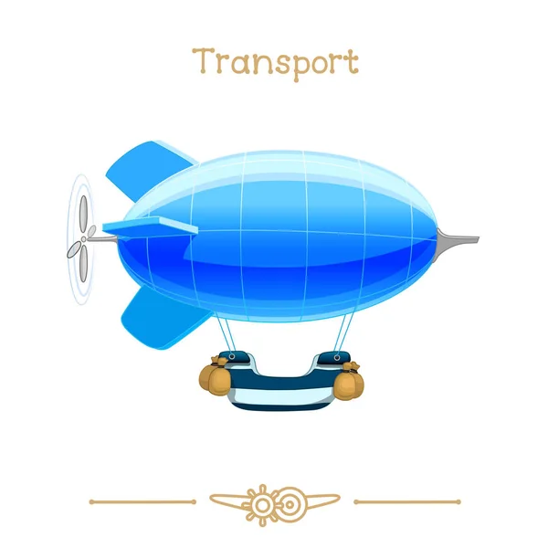 Illustrationsserie Cartoon Transport: Zeppelin / blimp / dirigable — Stockvektor