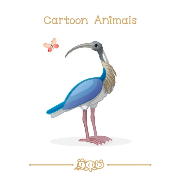 Toons sorozat karikatúra állatok: ibis & pillangó — Stock Vector