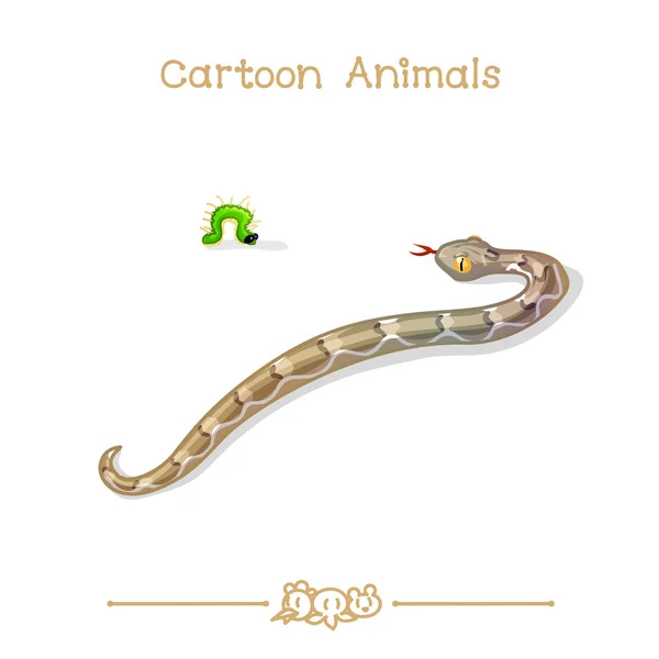 Animali dei cartoni animati della serie Toons: eco e bruco — Vettoriale Stock