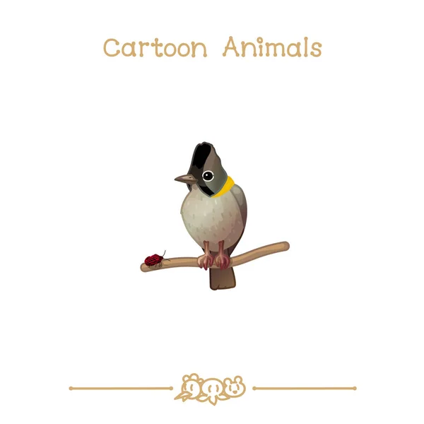 Toons serie cartoon animals: schnurrbart yuhina — Stockvektor