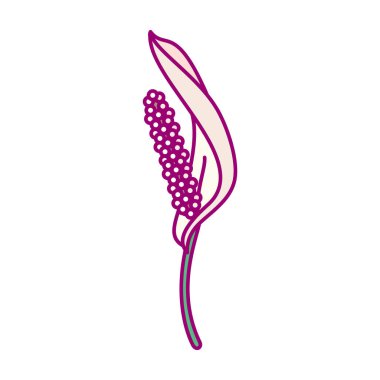 vektör el çizimi sevimli bitki klipsi sanatı egzotik çiçek