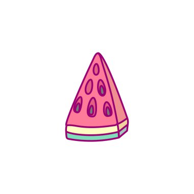 Vektör el çizimi tatlı meyve tokası sanatı. karpuz