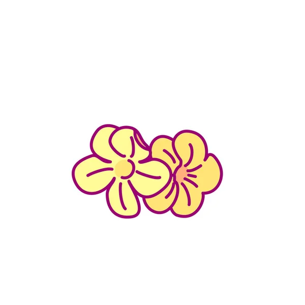 Vecteur Dessiné Main Mignon Clip Art Fleur Exotique — Image vectorielle