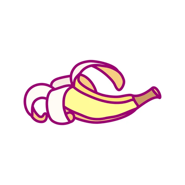 Vettore Mano Disegnato Carino Frutta Clip Art Banana — Vettoriale Stock