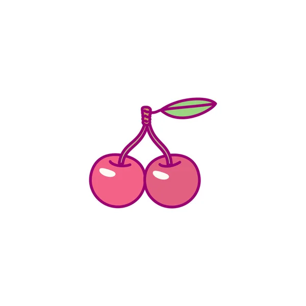 Векторное Рисование Руками Милых Фруктов Cherry Berry — стоковый вектор